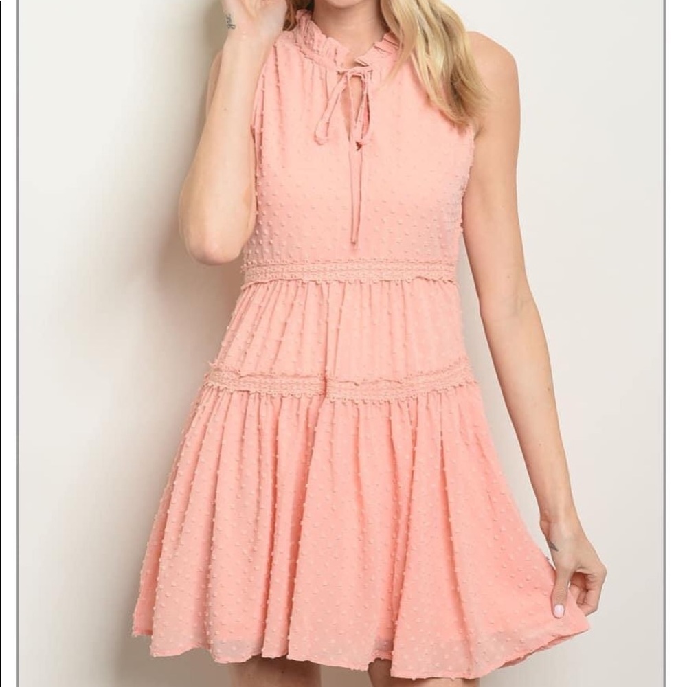 NWT Very J Boutique Sleeveless Dress  Pink S M L